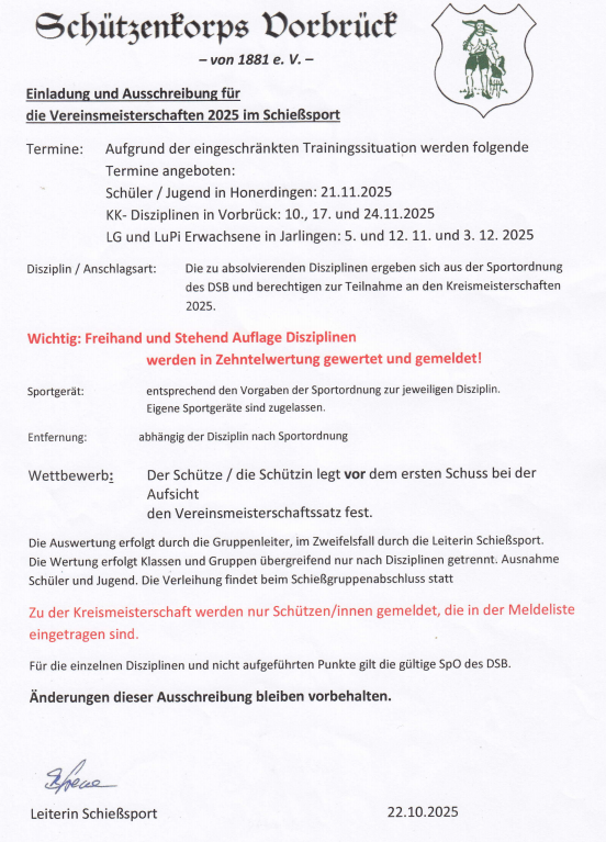 Schießtermine